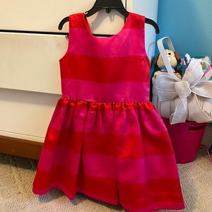 Kate Spade Ruffle Pleated dress- hot pink and red Sz 6
